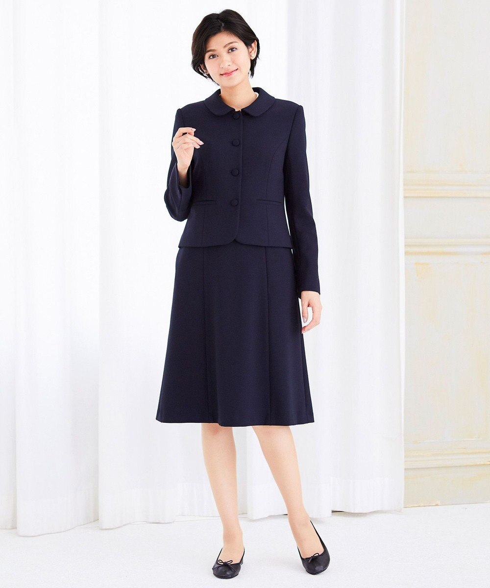 お受験 セレモニーに 濃紺 洗える ストレッチ ワンピース ジャケット 自由区 Formal ファッション通販 公式通販 オンワード クローゼット